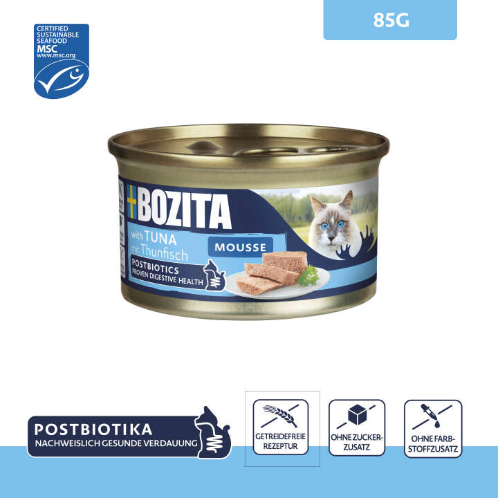 BOZITA Katzen-Nassfutter Mousse mit MSC-Thunfisch
